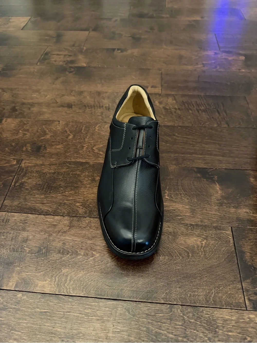 Johnston & Murphy Schuler Bicycle Men's Black Leather Lace-Up Dress Shoes